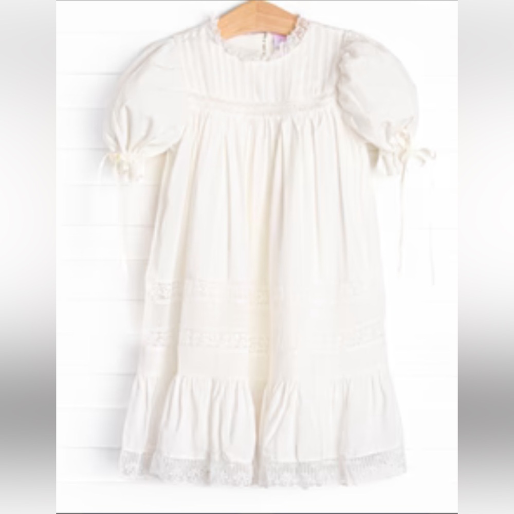 Stitchy Fish Heirloom Elegant White Dress with Lace (Perfect for Easter)